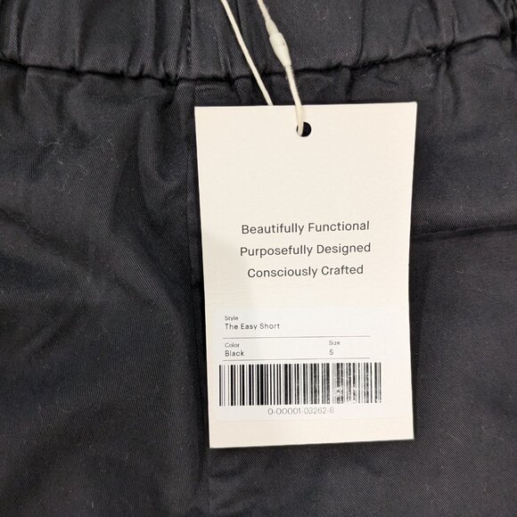 Everlane The Easy Short Black Pull-on Cotton Shorts Small NWT Elastic Waistband - Picture 4 of 6